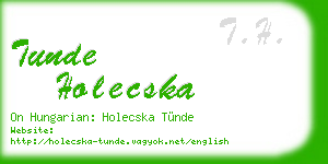 tunde holecska business card