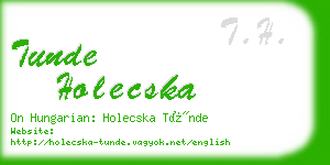 tunde holecska business card